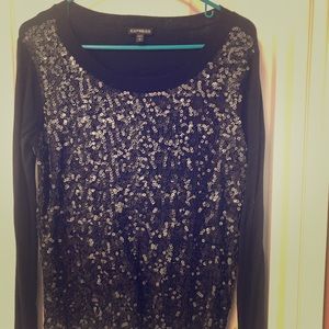 Express black sequin sweater